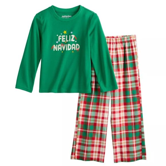 Boys Size 4 Jammies for your Families Joyful Celebration Feliz Navidad PJs NWT - Picture 1 of 6